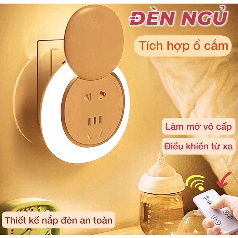 Đèn ngủ tích hợp ổ USB, ổ cắm điều khiển từ xa tiện dụng, thông minh thương hiệu DORON