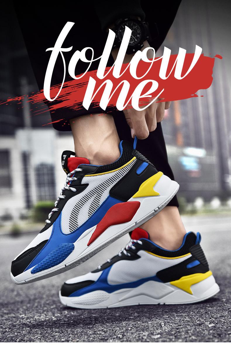 Giày nam Sneakers MỚI Giày chạy bộ thời trang nam mới Color: Black-1 Shoe Size: 6.5