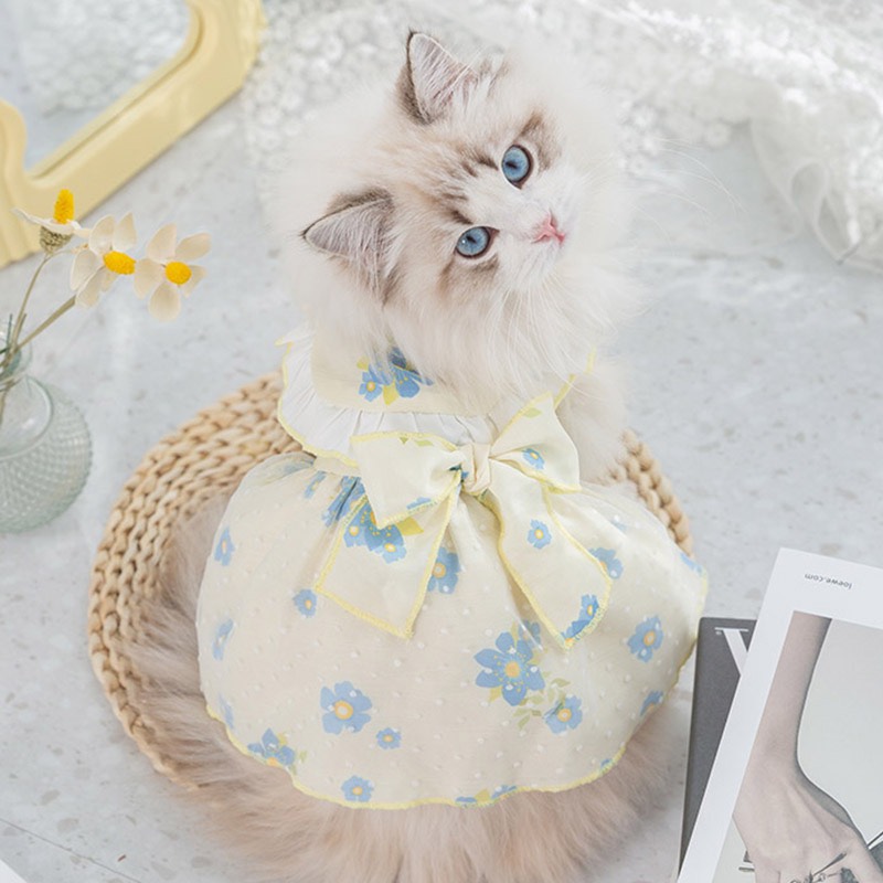 Đầm Công Chúa Hai Lớp Đính Hoa Dễ Thương Cho Thú Cưng