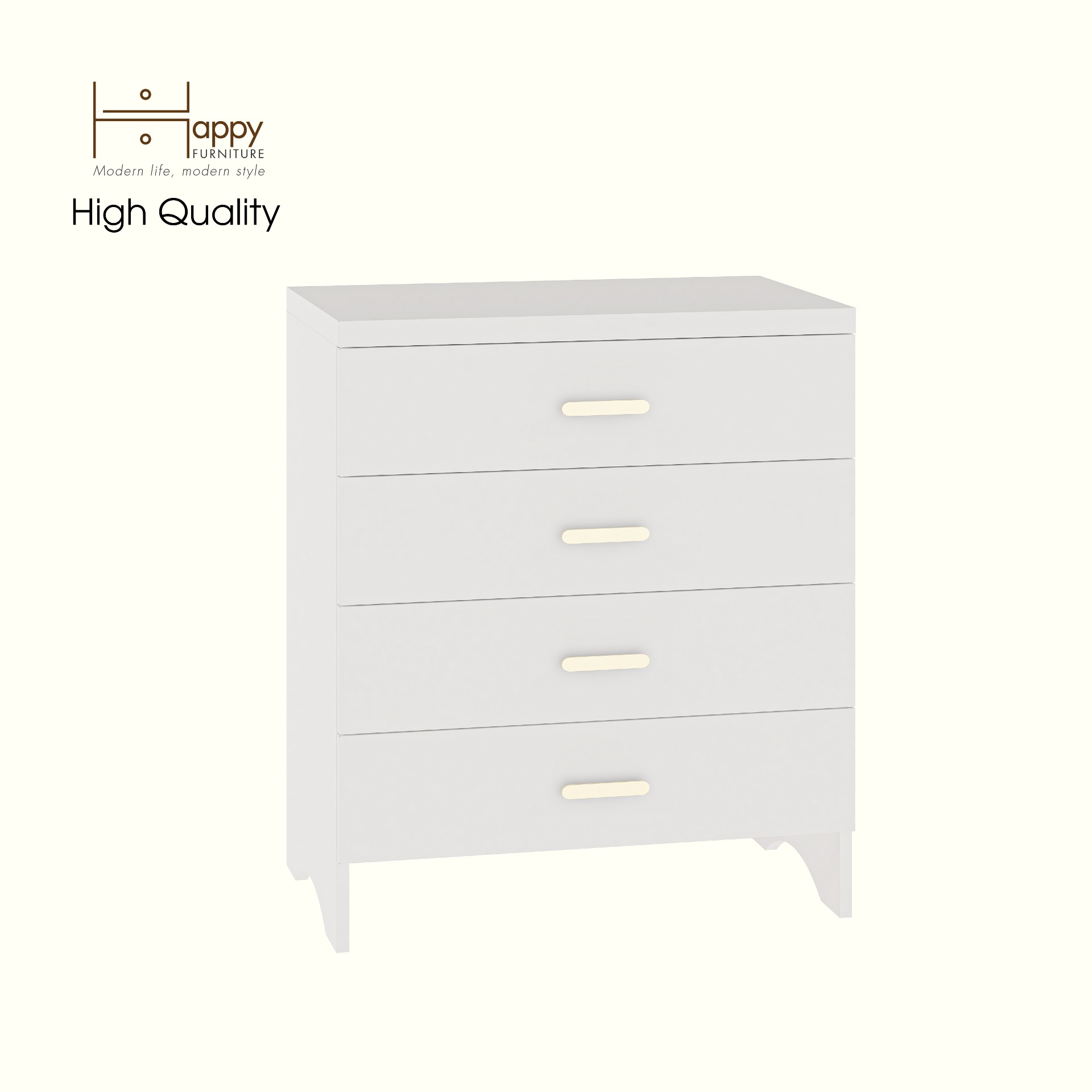 HAPPY FURNITURE , Tủ lưu trữ 4 ngăn kéo - CHEVY, THK_261 , 70cm x 45cm x 82cm DxRxC