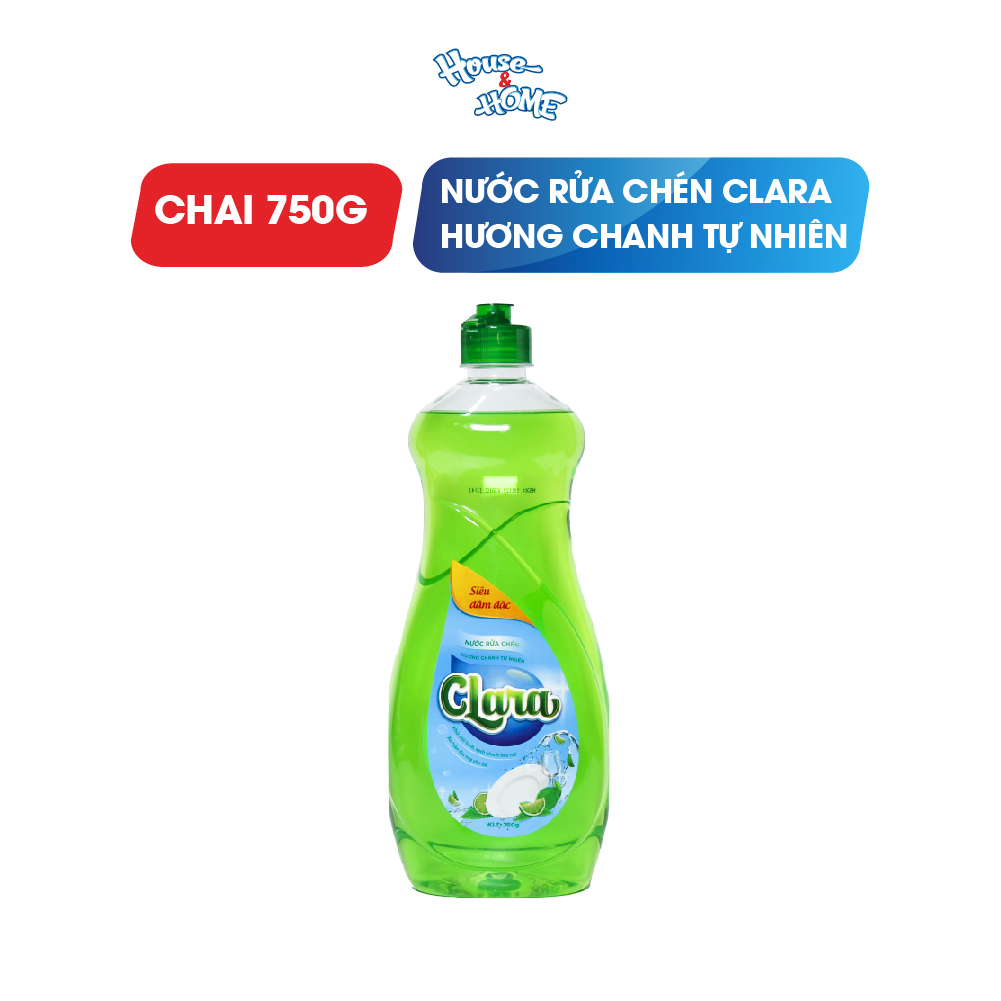 Nước rửa chén bát Clara tinh chất chanh chai 750ml