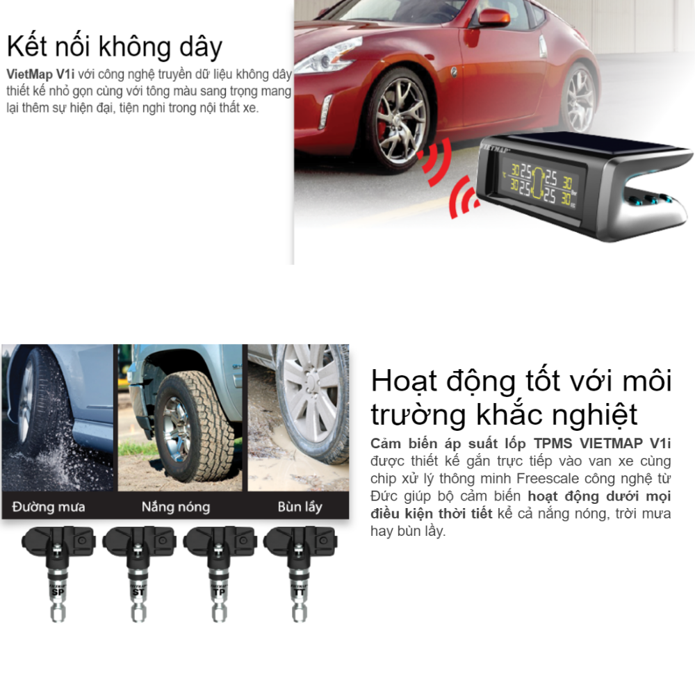 Cảm Biến Áp Suất Lốp Gắn Trong Vietmap V1i - Hàng Chính Hãng