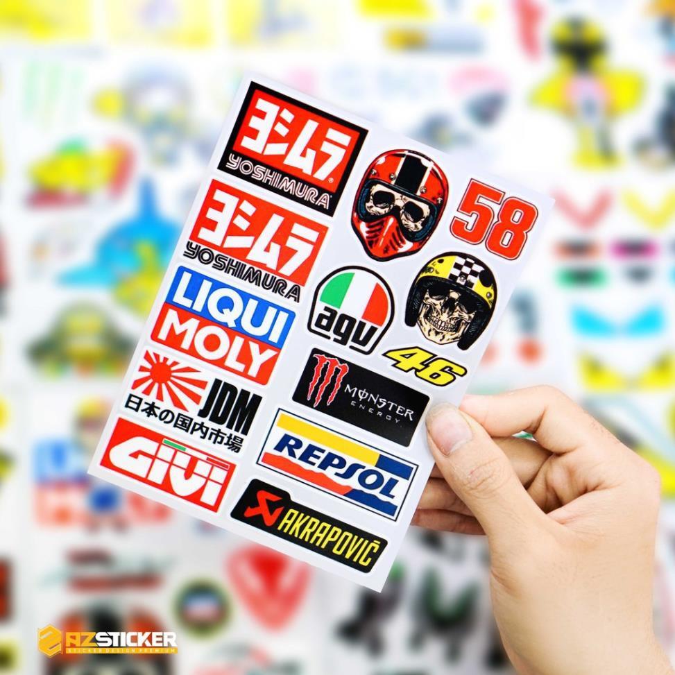 Sticker Tem Xe Chế | Dán Nón Bảo Hiêm, Điện Thoại, Laptop, Bình Nước...Chống Nước, Chống Bay Màu