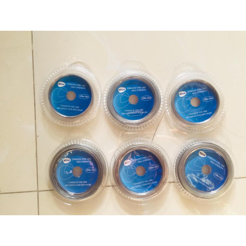 Dây cáp lụa kàm đầu bấm câu cá