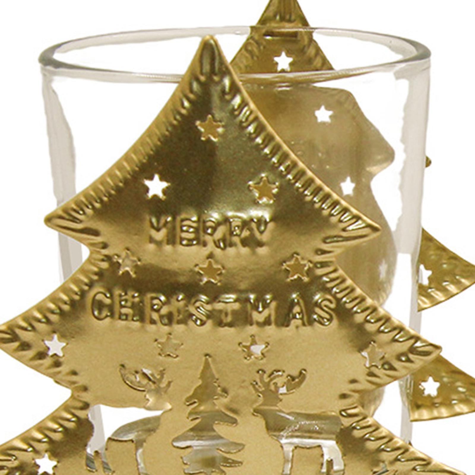 Christmas Votive Candle Holders, Tealight Holders Decorative for Christmas Holiday Party Home Decor