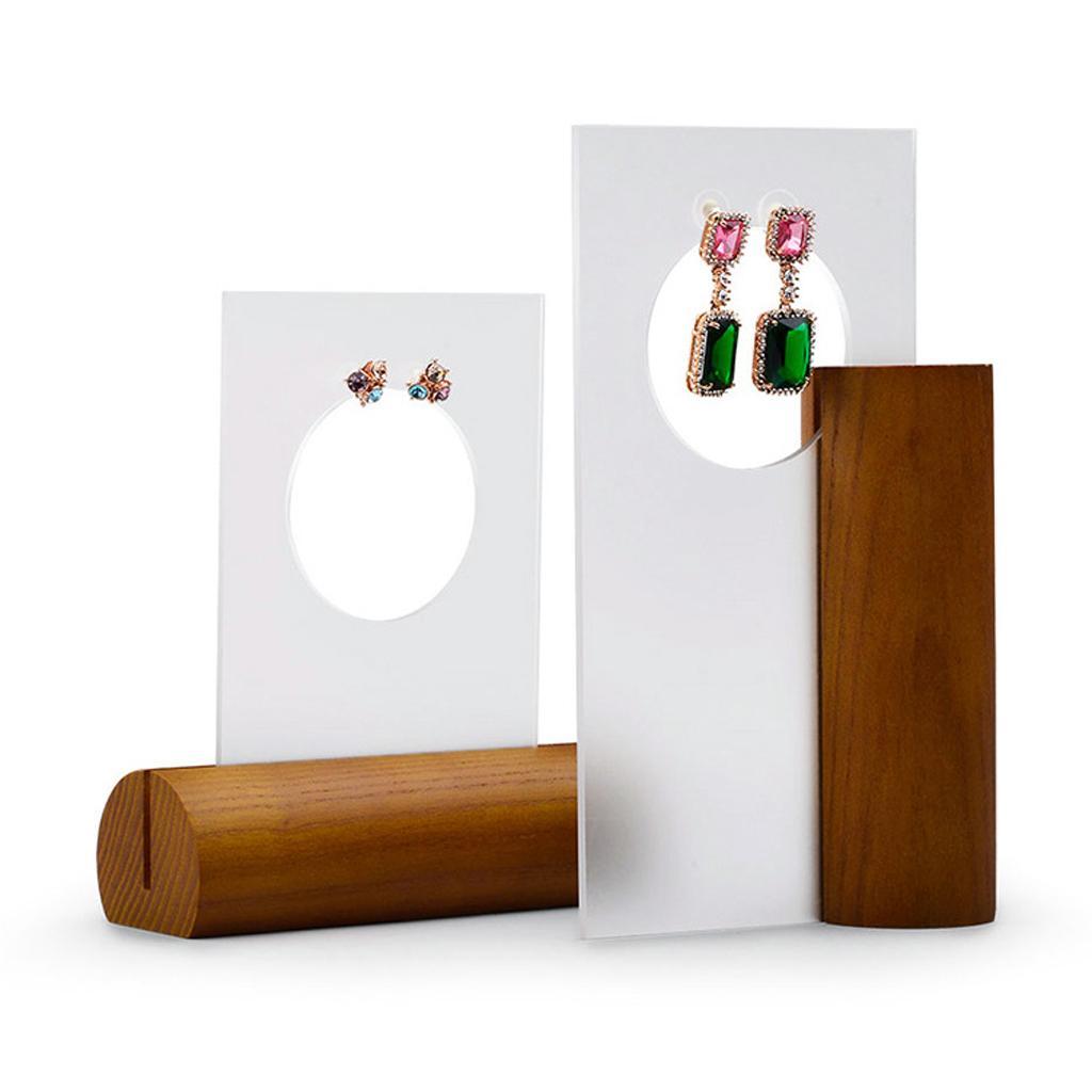 Wooden Base Acrylic Earrings Jewelry Display Stand Holder