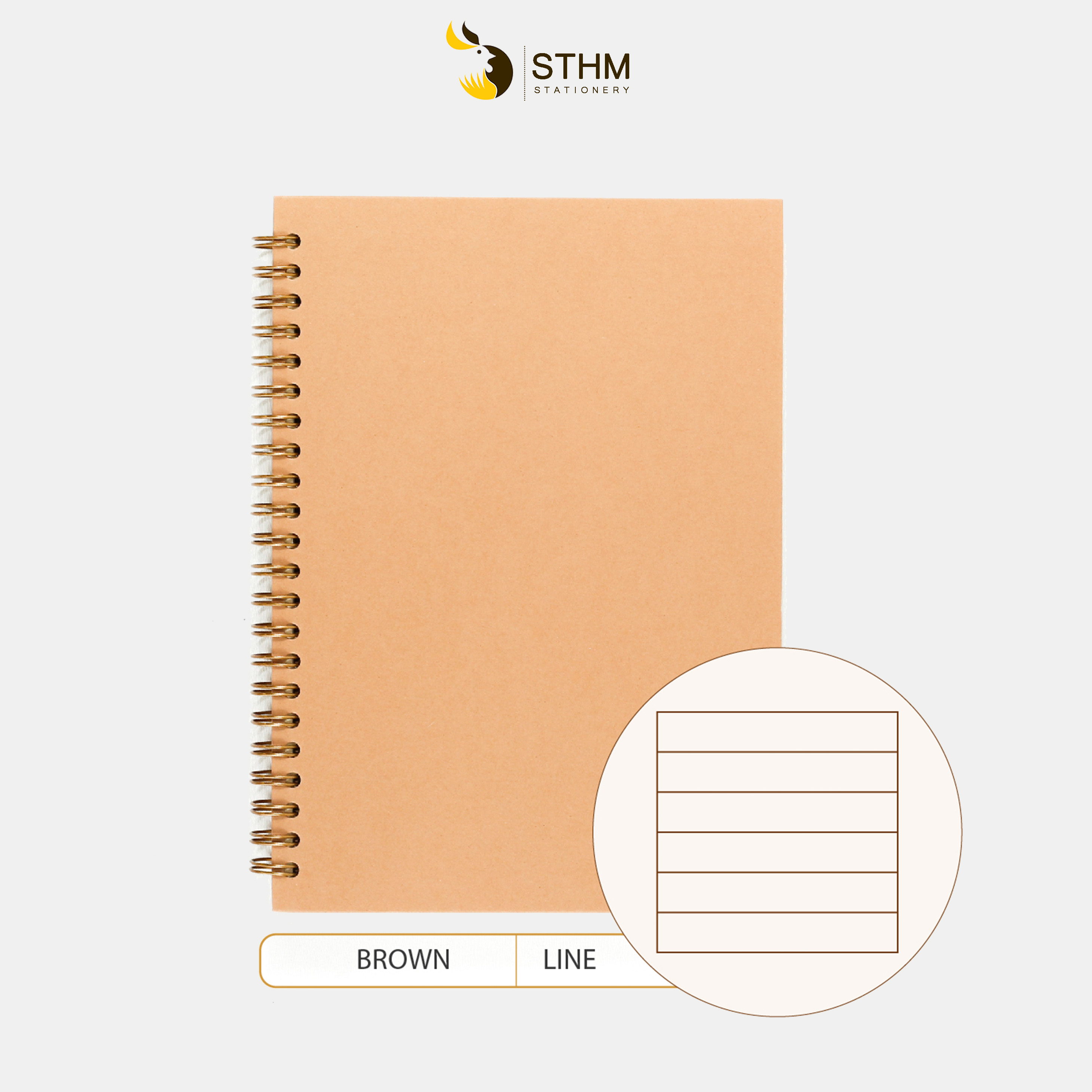 Sổ tay lò xo bìa trơn cao cấp - Khổ A5 - STHM stationery