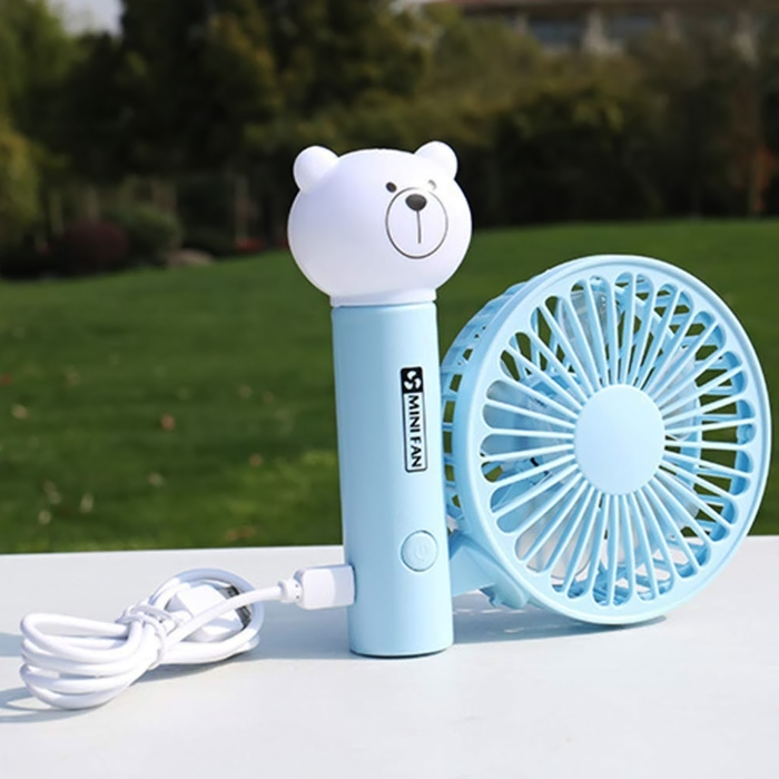 Quạt Mini Fan Hình Thú Có Đèn-Giao Màu Ngẫu Nhiên