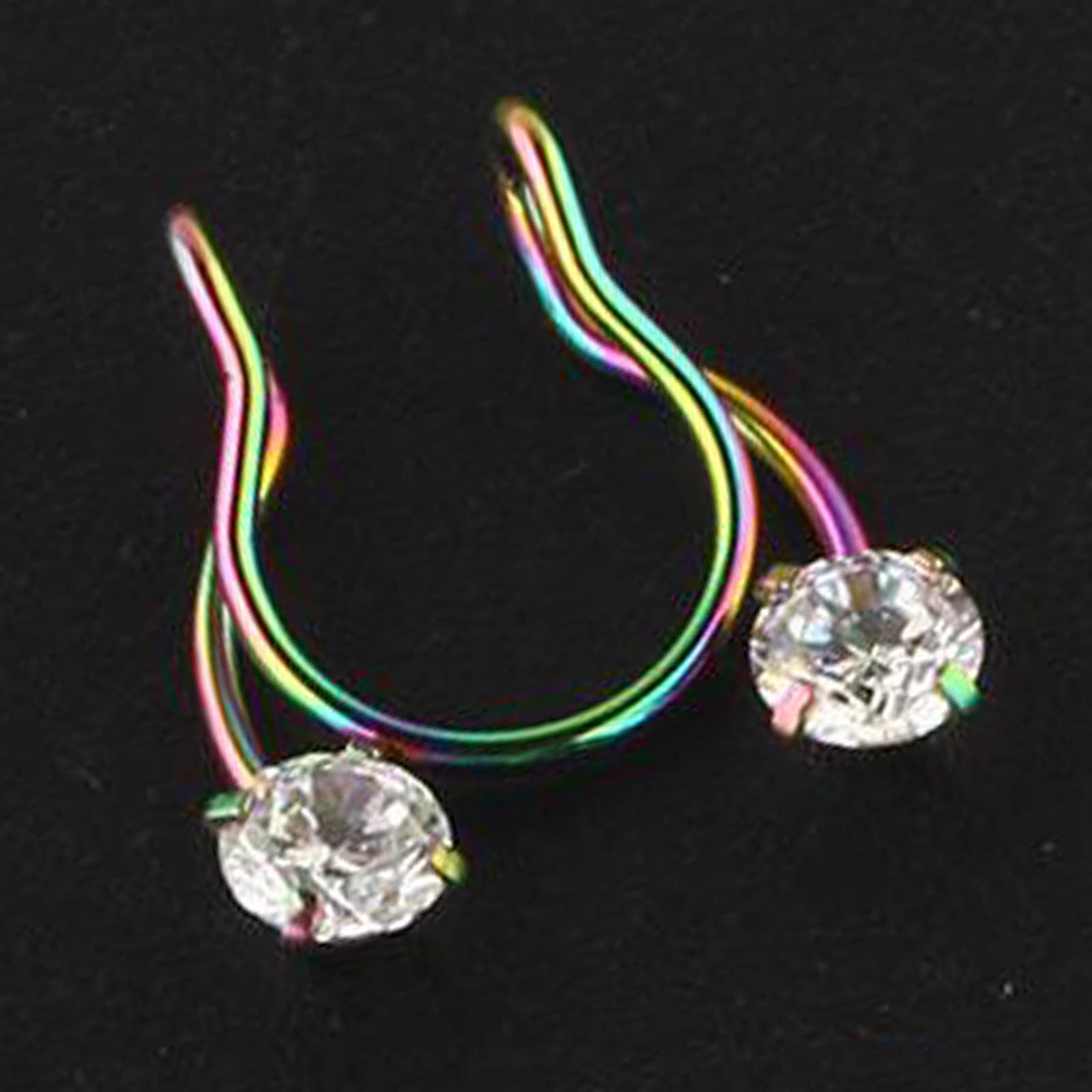 Stainless steel Nose 8mm Loop No Piercing Clip On Hoop Rings