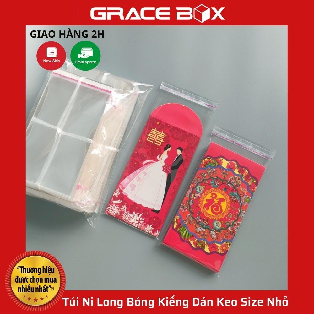 Set 100 Túi Ni Long Bóng Kiếng Dán Keo Size Nhỏ Đựng Phụ Kiện, Trang Sức, Bao Lì Xì