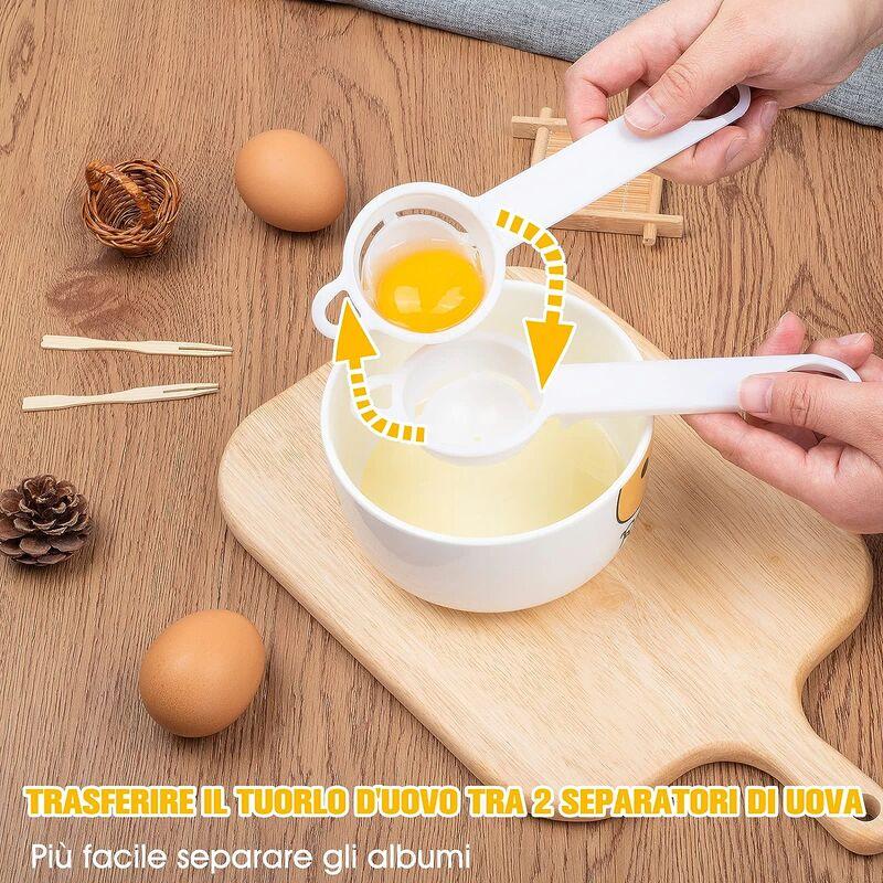 Trứng kéo dài 2 -Piece 2 -Piece Easy Egg Yellow tor Egg Egg White Perfect Kitchen Tool (White)