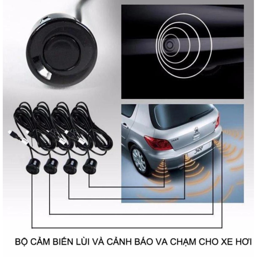 Bộ cảm biến lùi ô tô có cảnh báo ngăn ngừa va chạm mẫu mới siêu nhạy dễ dàng lắp đặt cho các xe