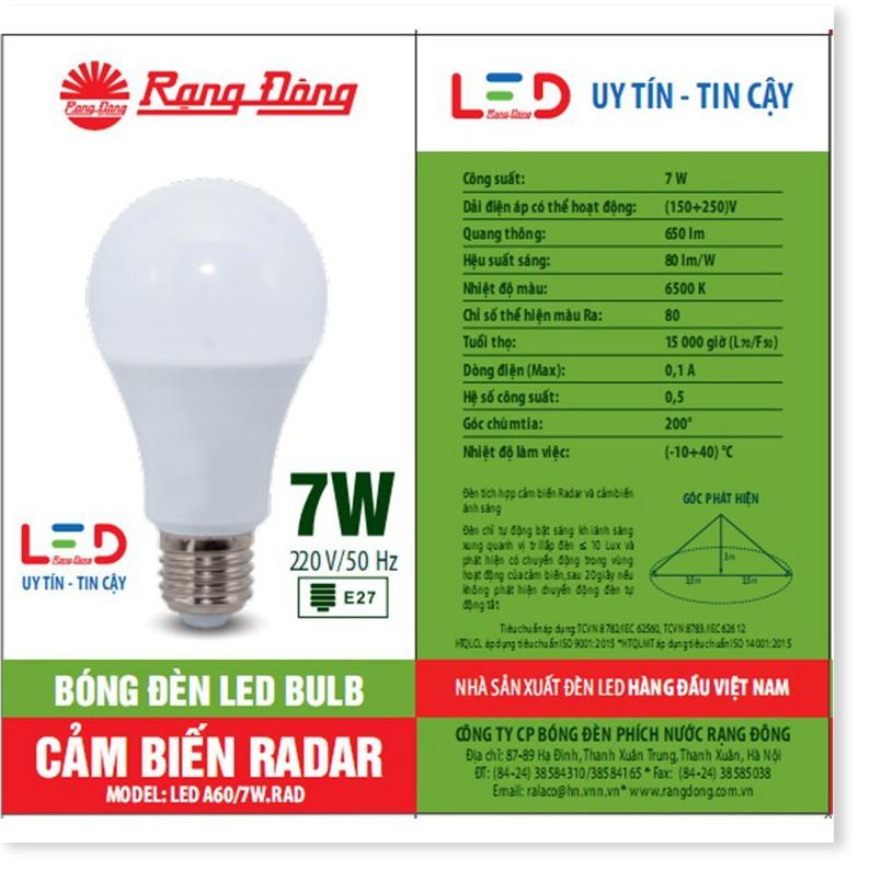 Đèn cảm biến radar 7W/9W/15W LED Rạng Đông