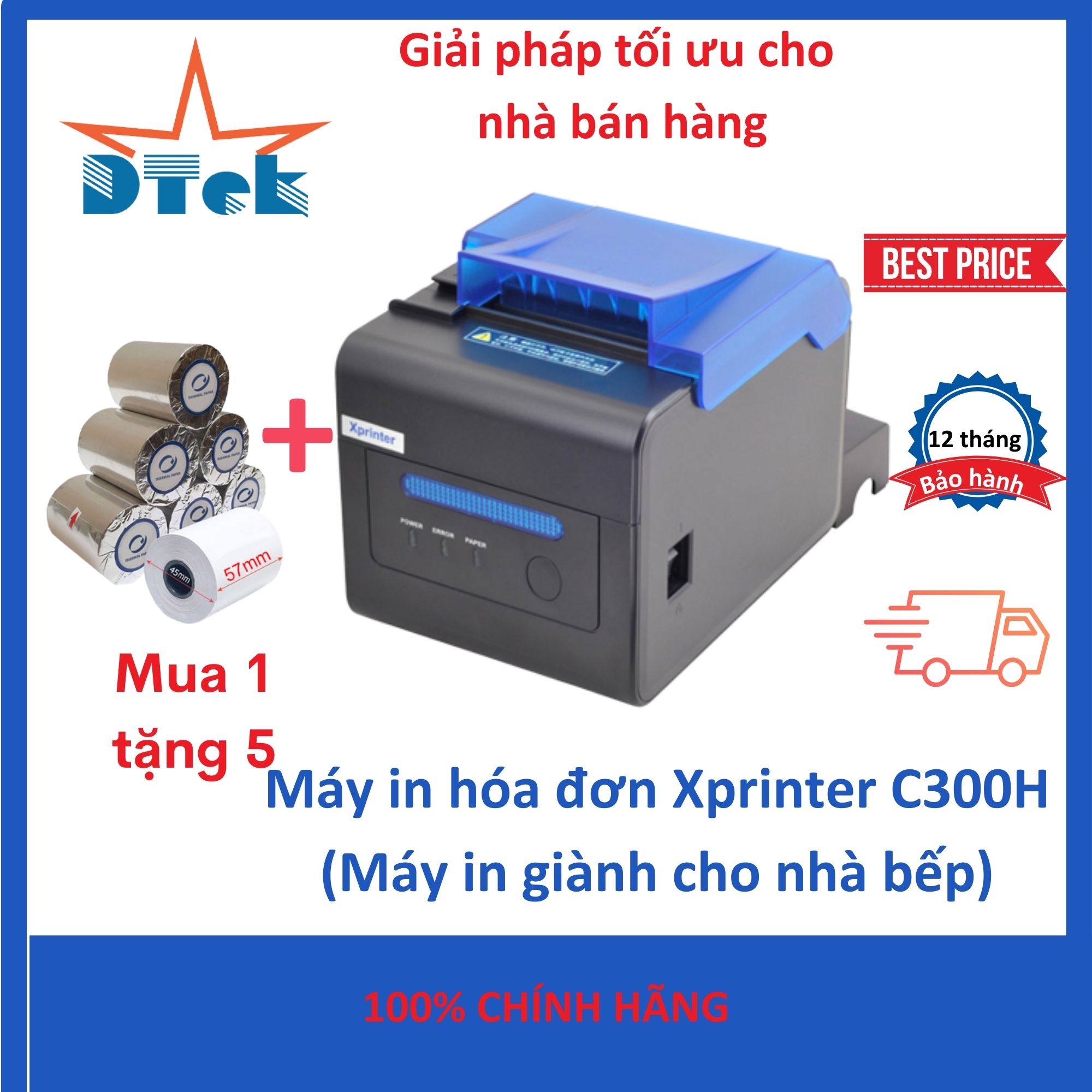 Máy in hóa đơn XP-C300H Dtek - Hàng nhập khẩu chính hãng