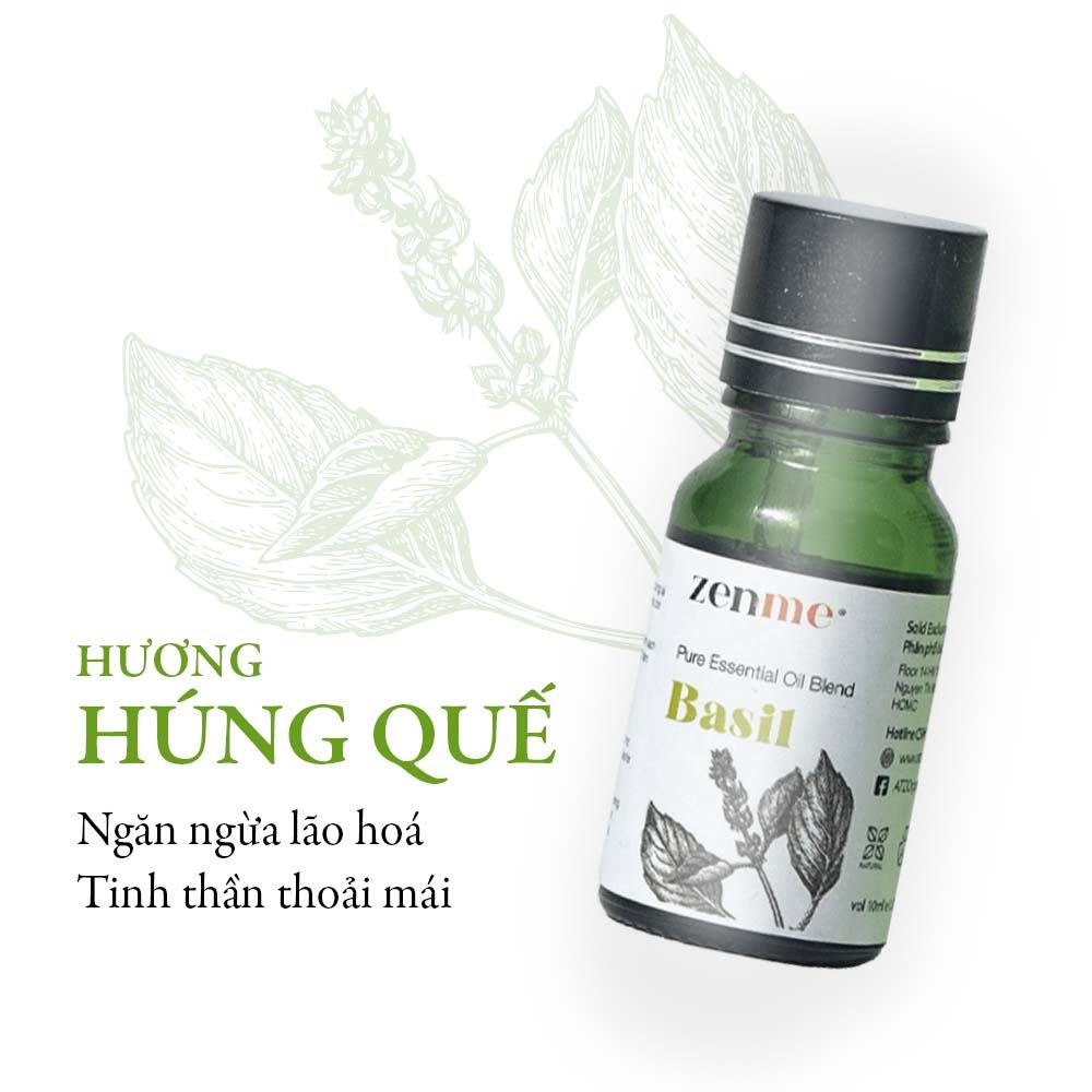 Tinh dầu tinh chất Zenme Húng Quế 10ml giúp kháng khuẩn, thư giãn, giảm lão hóa.
