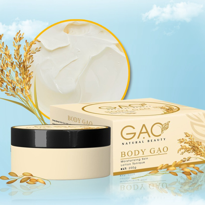 Combo 3 hộp Kem Body trắng da Gạo NATURAL BEAUTY Dưỡng trắng da toàn thân