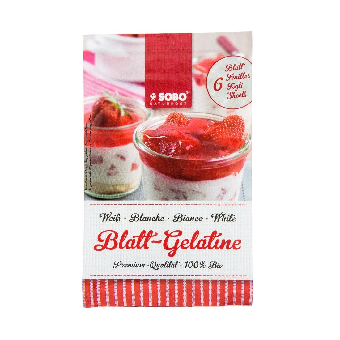 Gelatine hữu cơ dạng lá 10g SOBO