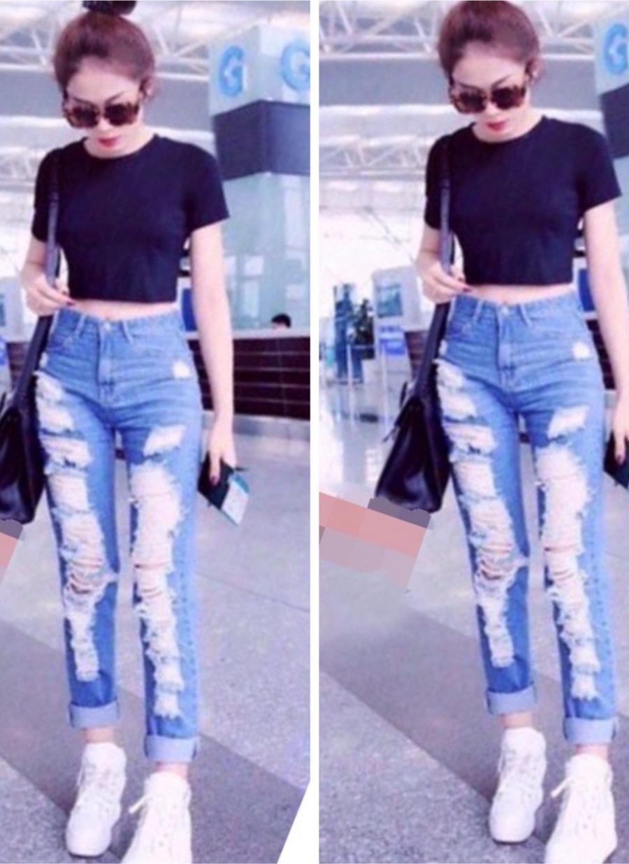 QUẦN JEAN BAGGY NỮ BIG SIZE RÁCH NHIỀU TƠI TẢ ỐNG SUÔNG RỘNG ĐẸP RẺ THỜI TRANG
