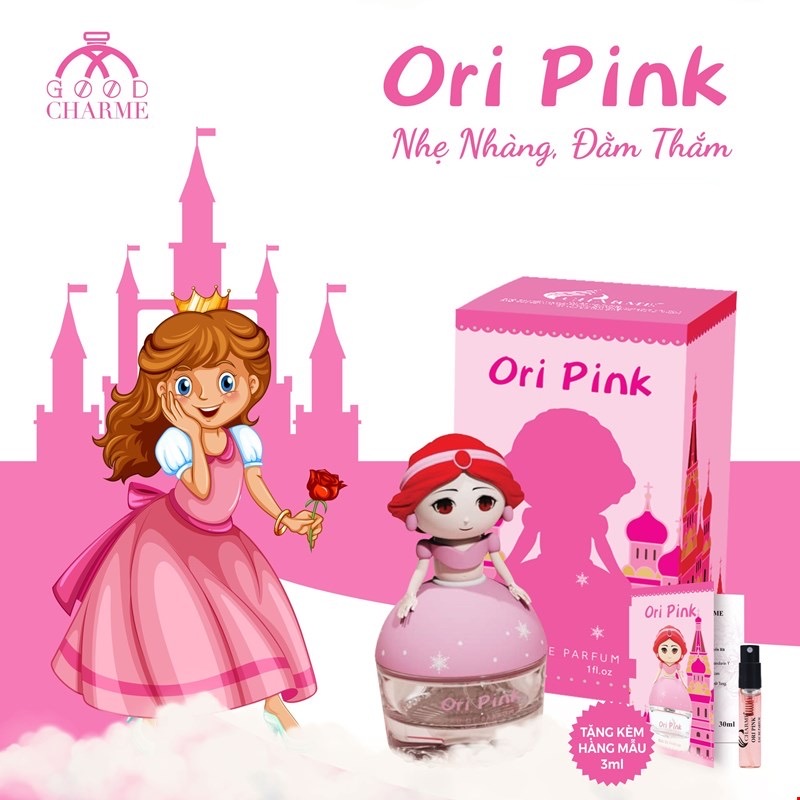 Nước hoa trẻ em, Charme Ori Pink, dịu nhẹ, hương hoa hồng, mềm mại, nhẹ nhàng, giúp bé tự tin, 30ml