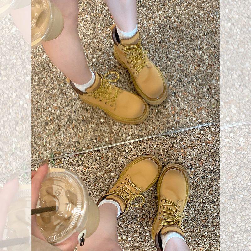 Giày Bốt Martin Da Thật Dáng Ngắn Kiểu Anh Thời Trang 2022 Cá Tính