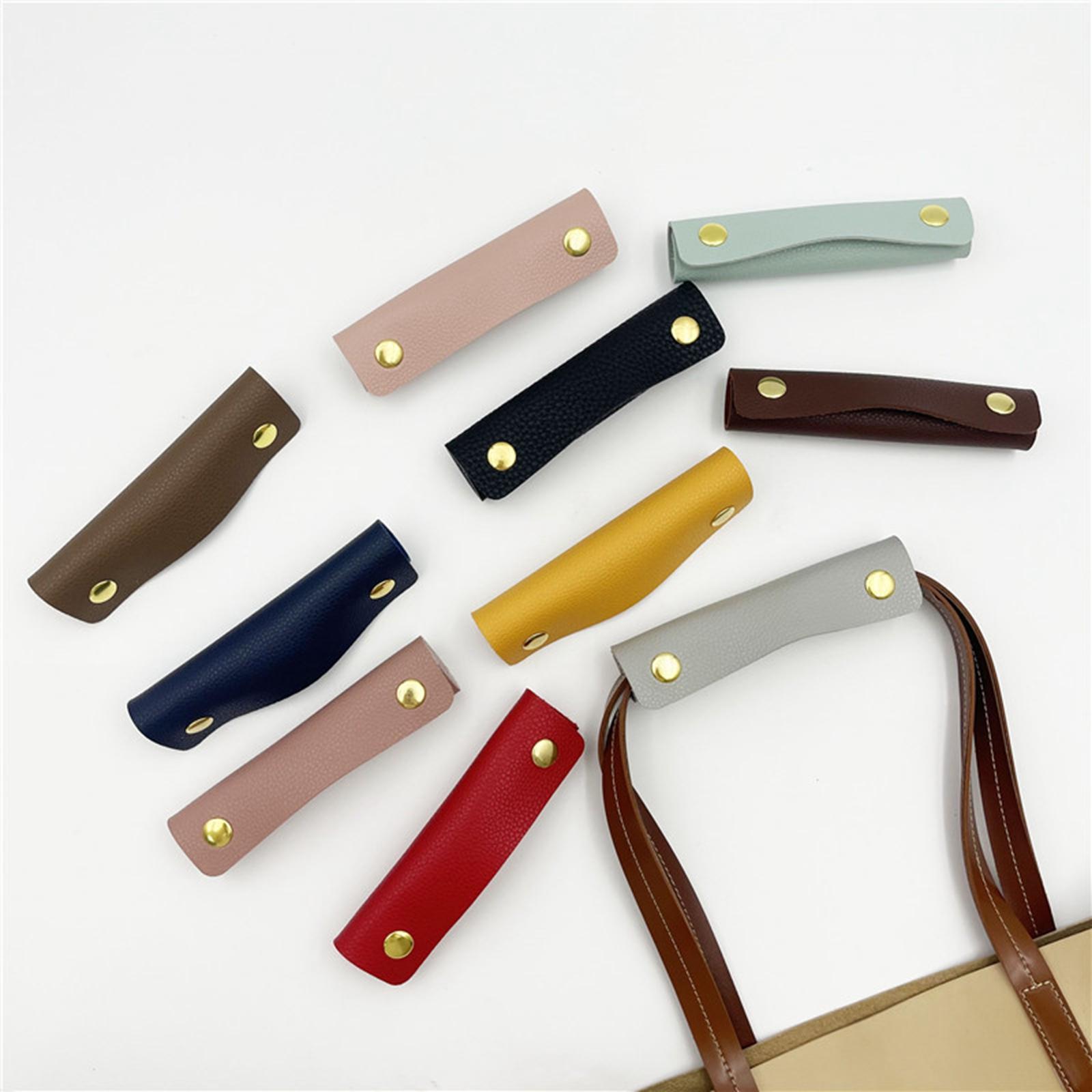 Handbag Grip Sleeve Cover Handle Grip Sleeve PU Leather for Wallet Purse Black