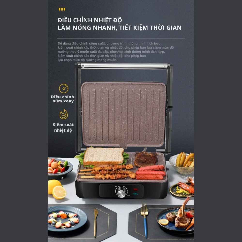 Máy kẹp nướng đa năng công suất lớn 2000W 2 mặt chống dính nướng thực phẩm nhanh chóng SOKANY SK-230 - HÀNG CHÍNH HÃNG - DELIYA