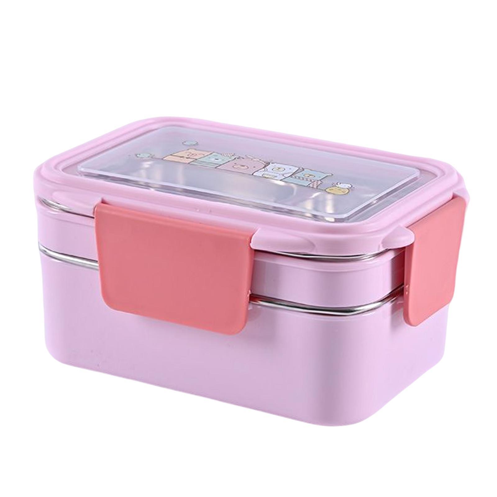 2 Layer Stainless Steel Bento Box Food Container for Outdoor Camping Hiking