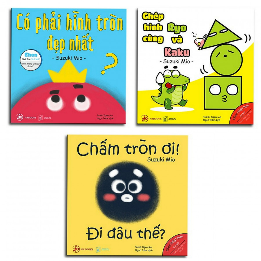 Ehon Nhật Bản NHỮNG ĐIỀU KỲ DIỆU CỦA HÌNH KHỐI : Có Phải Hình Tròn Là Đẹp Nhất? + Ghép Hình Cùng Ryo Và Kaku + Chấm Tròn Ơi Đi Đâu Thế?