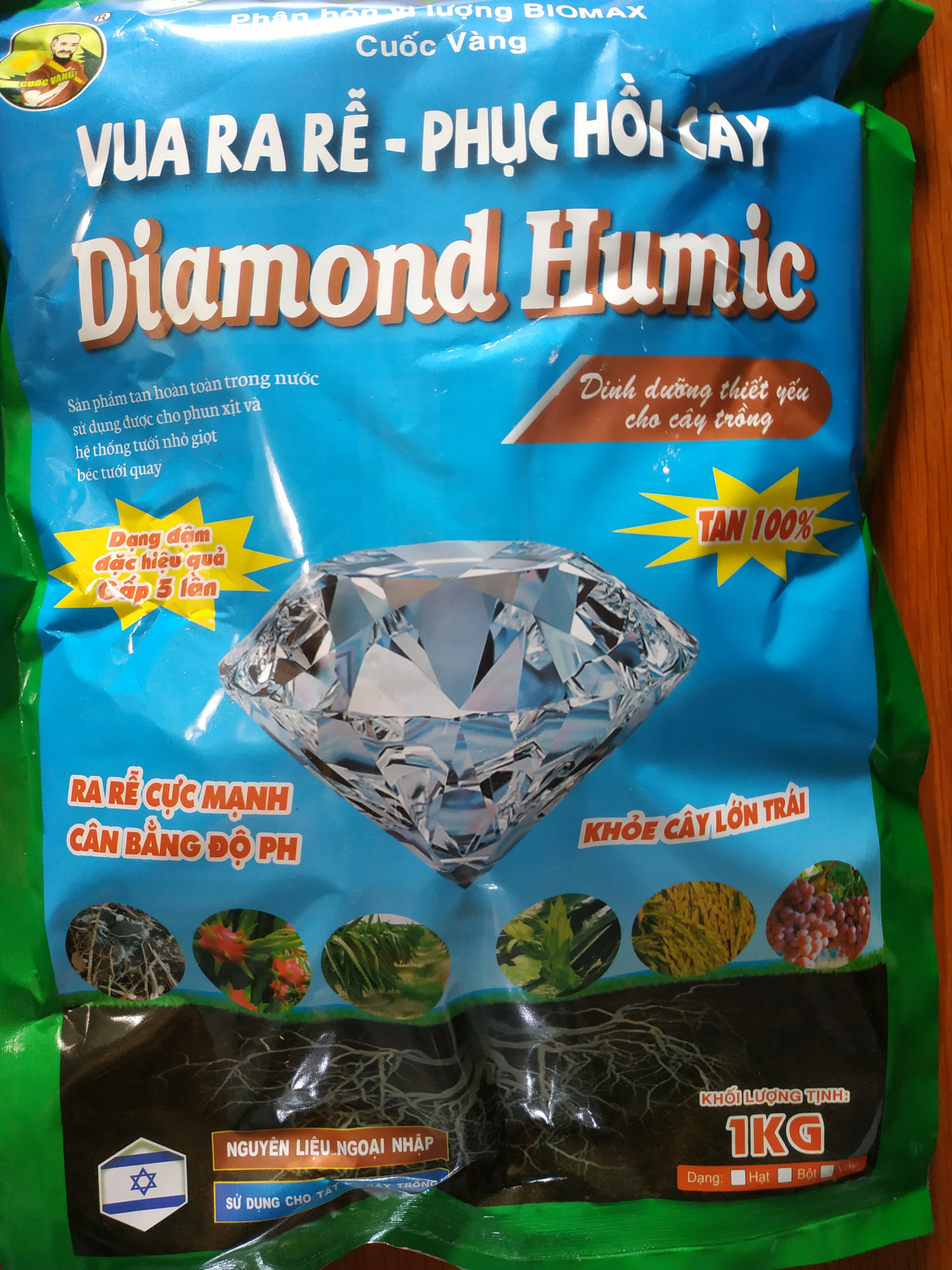 Phân bón vi lượng VUA RA RỄ - PHỤC HỒI CÂY Diamond Humic - gói 1 kg