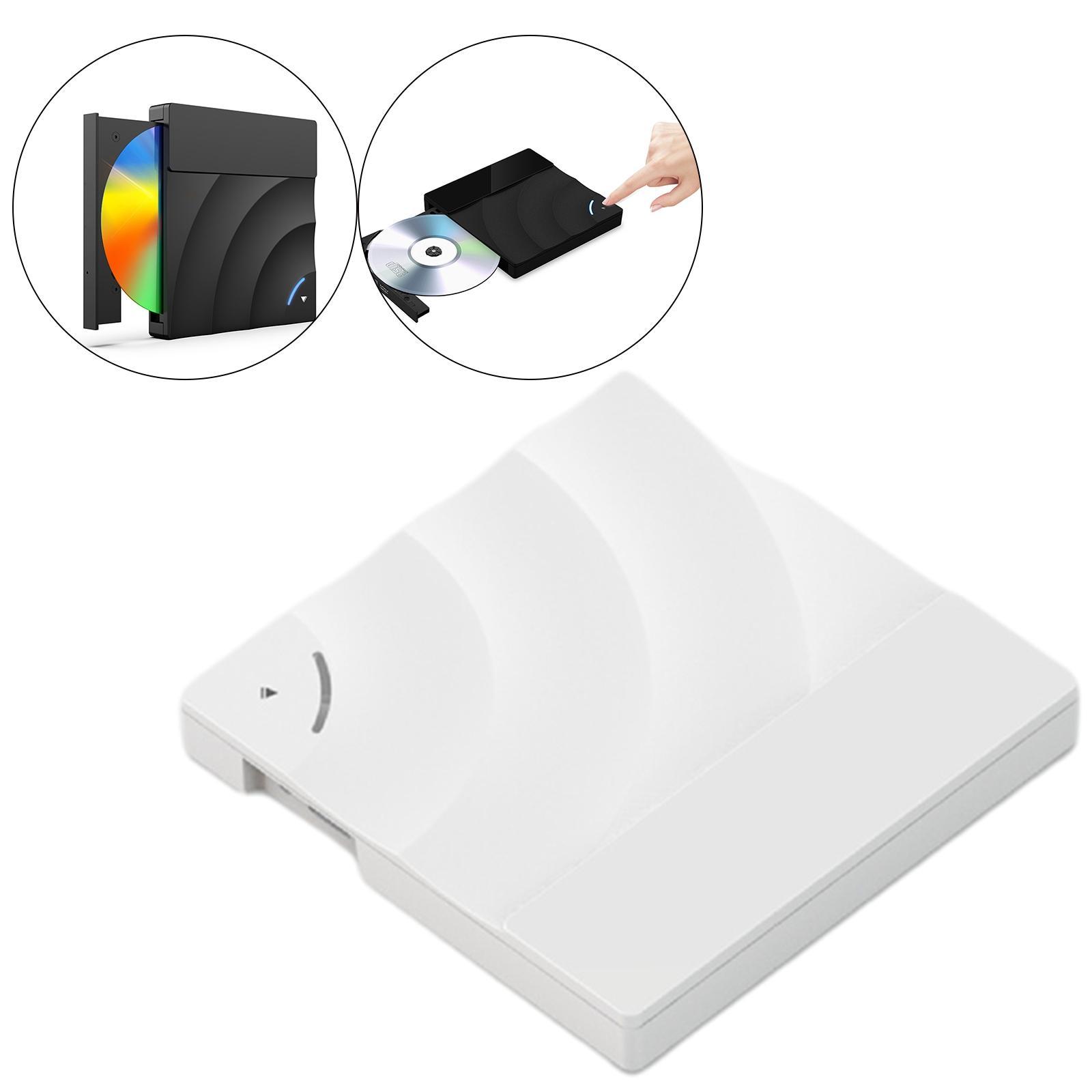 Portable External   Rw Drive USB 3.0 Optical Drive PC for Windows  White
