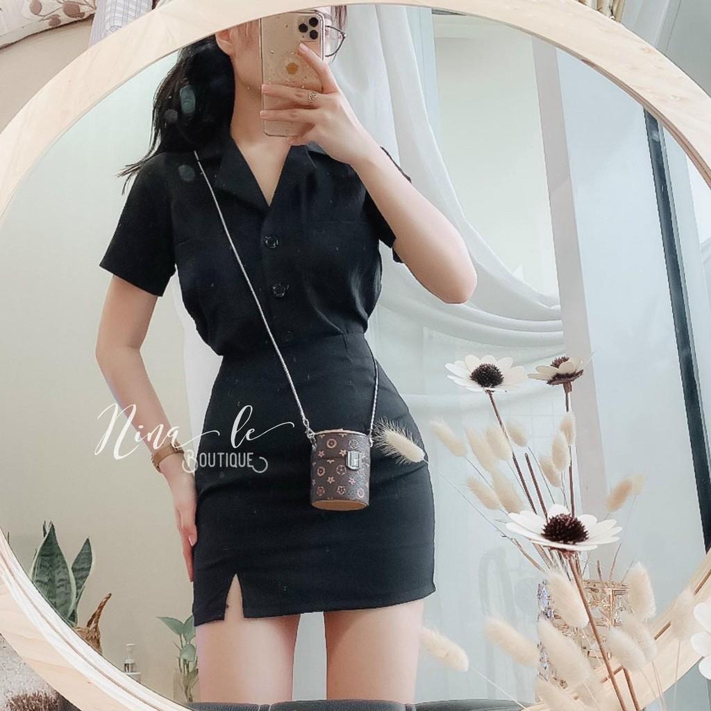 SET ÁO VEST NUDE + CHÂN VÁY XẺ
