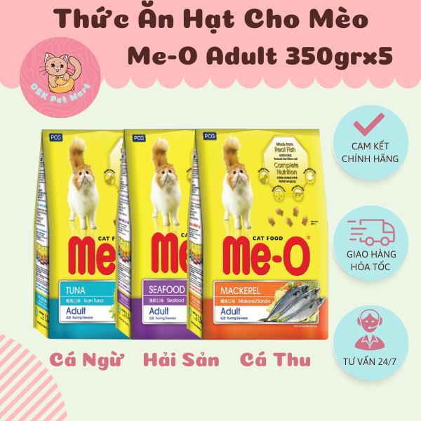 Thức Ăn Hạt Cho Mèo Trưởng Thành - Me-O Adult | Combo 5 gói