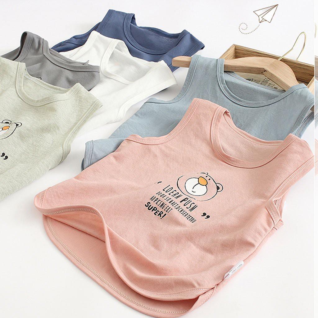 Áo Thun Cộc Tay In Hình Gấu Cho Bé Trai Bé Gái SUMO KIDS, Áo Ba Lỗ Chất Đũi Cao Cấp Cho Bé Từ 6-28Kg