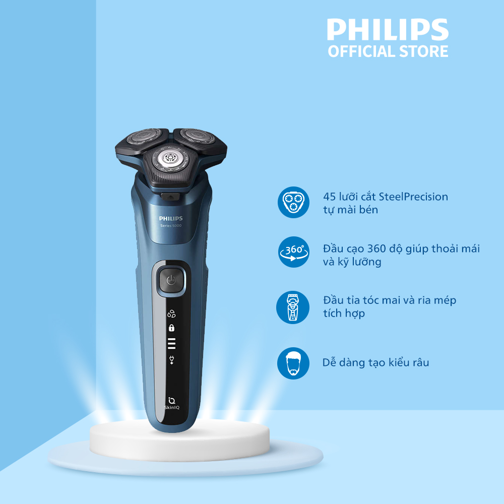 Máy cạo râu khô và ướt Philips S5582/20 - Cạo sát - bảo vệ làn da - Hàng Chính Hãng