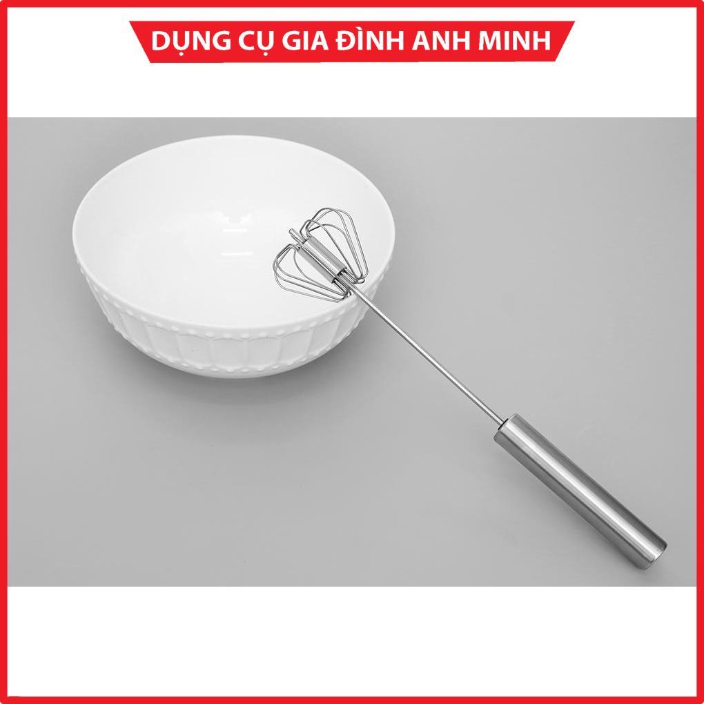 Máy đánh trứng cơ ấn tạo lực lò xo tự xoay đánh trứng, trộn bột inox bền đẹp