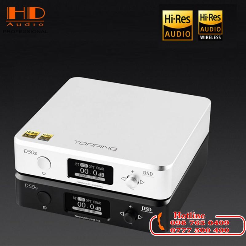 GIẢI MÃ TOPPING D50S- Bộ Giải Mã Âm Thanh DSD512 PCM 768khz,32bit - Chính hãng