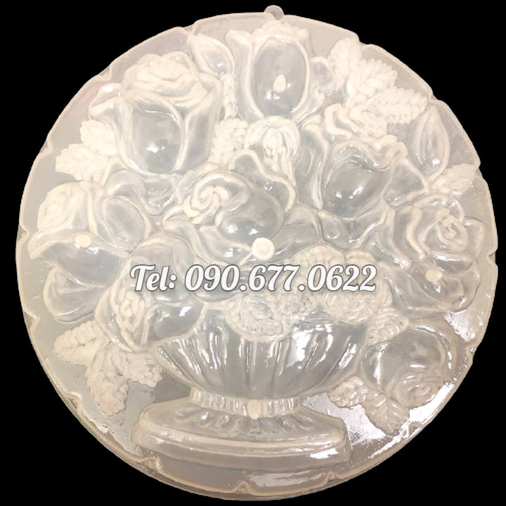 Khuôn rau câu sinh nhật, cưới hỏi, thôi nôi đầy tháng, tân gia bình hoa hồng – Mã số 1037