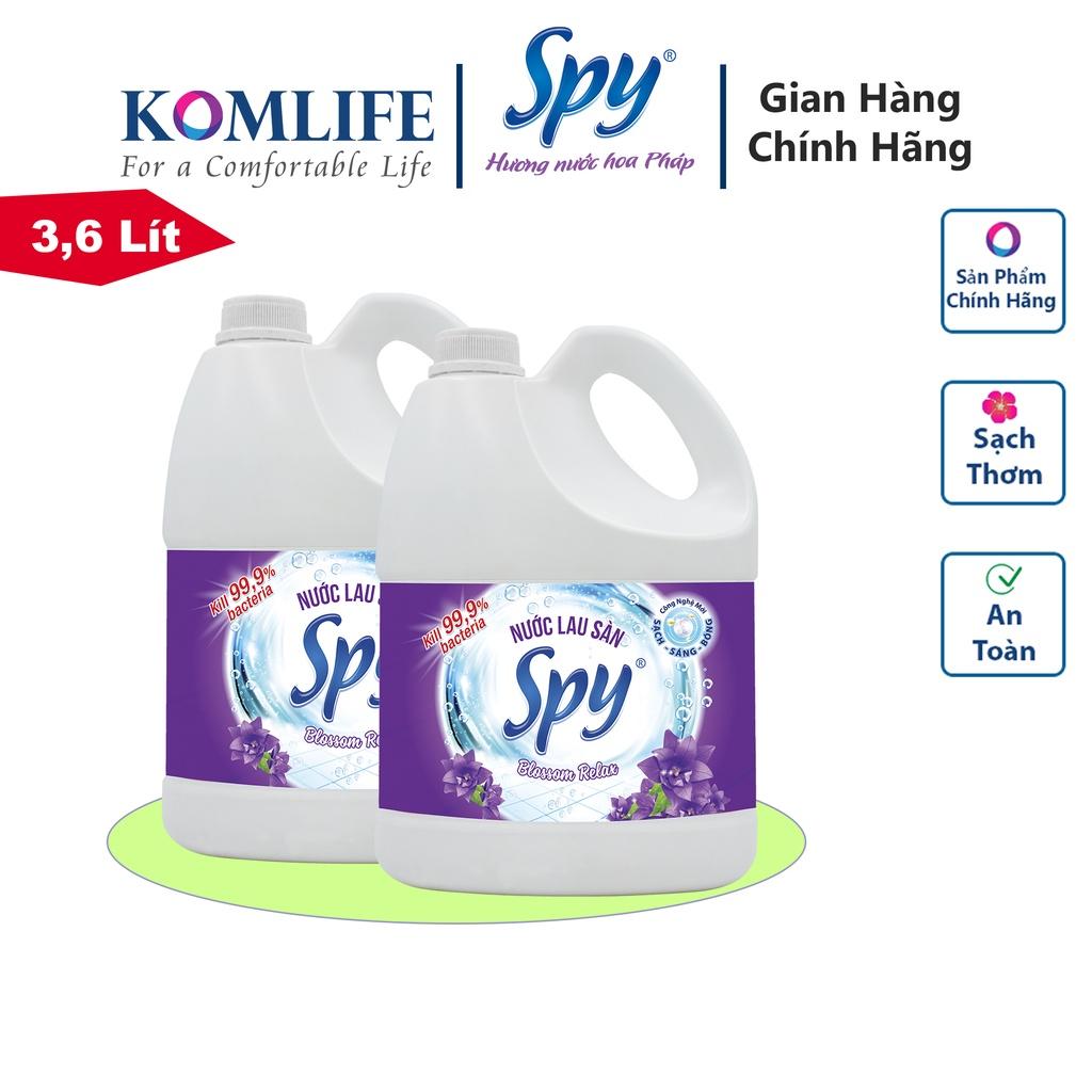 Nước lau sàn SPY 3600 ml màuTÍM Blossom relax thư giãn thoải mái khử mùi hôi tanh, giúp xua đuổi côn trùng