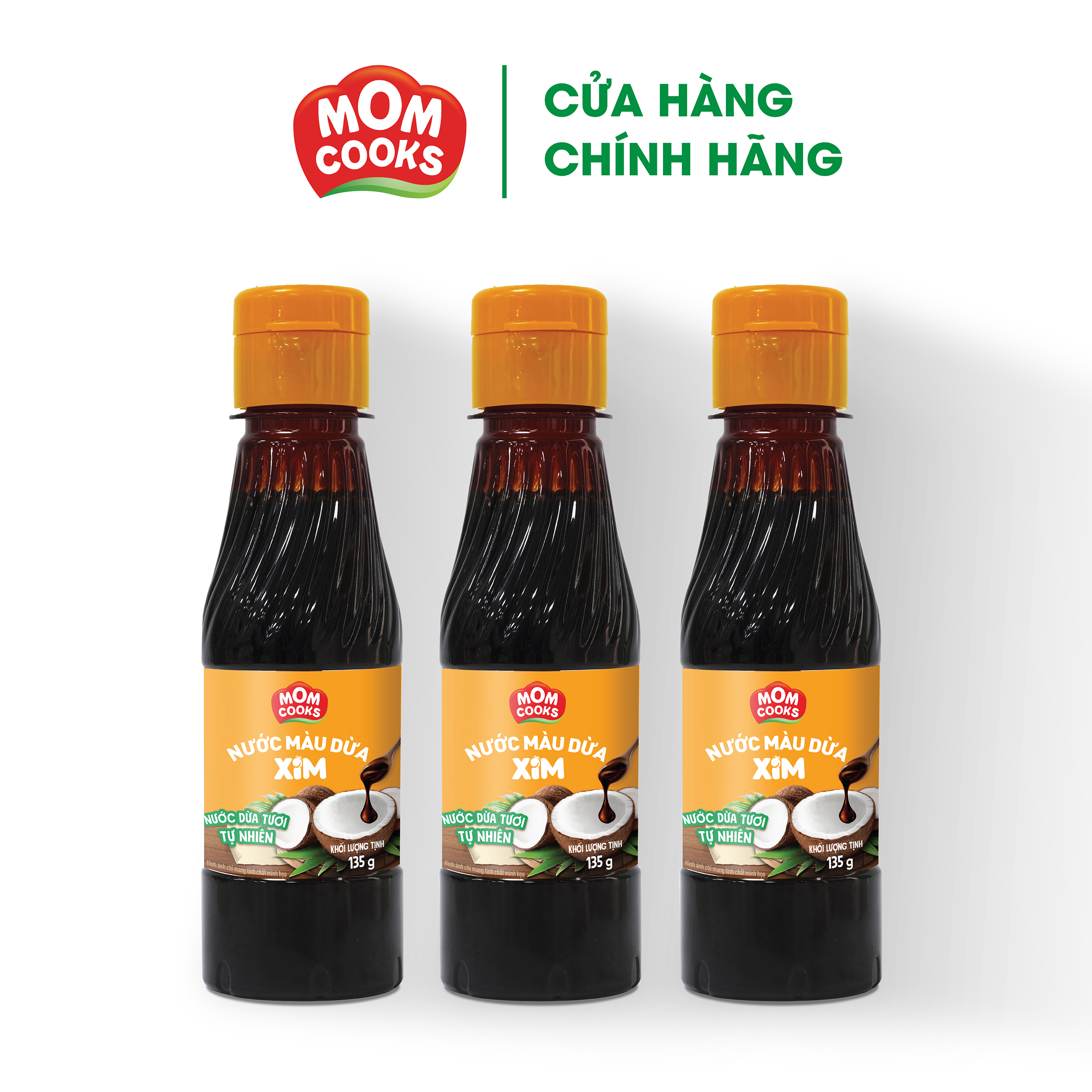 Hình ảnh Combo 3 Chai Nước màu dừa Xim Mom Cooks 135g/1Chai