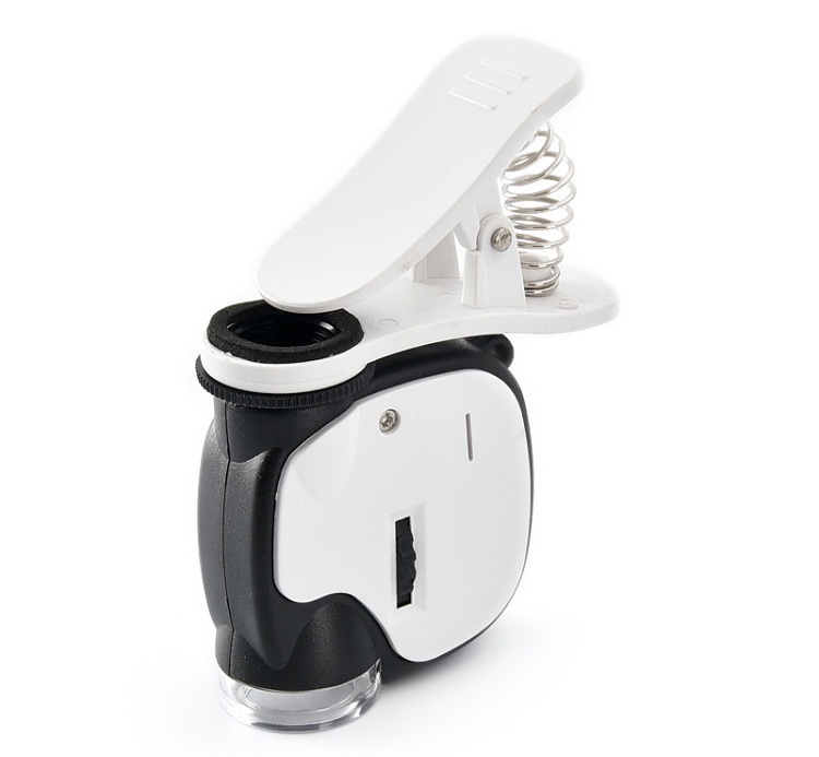 Kính lúp kẹp điện thoại 55X Sửa chữa mạch điện tử ( ( Tặng 01 đèn pin mini trợ sáng sửa chữa màu ngẫu nhiên )