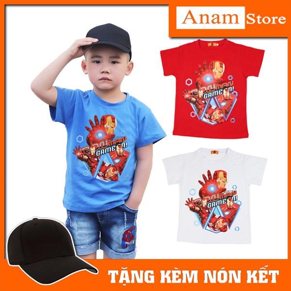 Áo thun trẻ em Iron Nam, Tặng Kèm nón kết, Có size Người Lớn, Anam Store