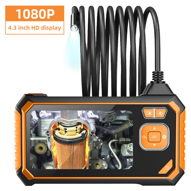 Thiết bị camera nội soi khe hẹp có màn hình dây dài 5m chống nước IP67, sử dụng pin sạc Inskam