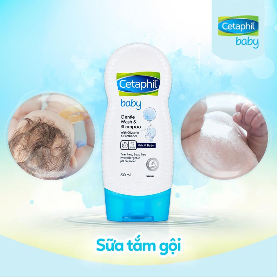 Sữa tắm cho bé Cetaphil Baby Gentle Wash And Shampoo With Glycerin & Panthenol 230ml - 400ml