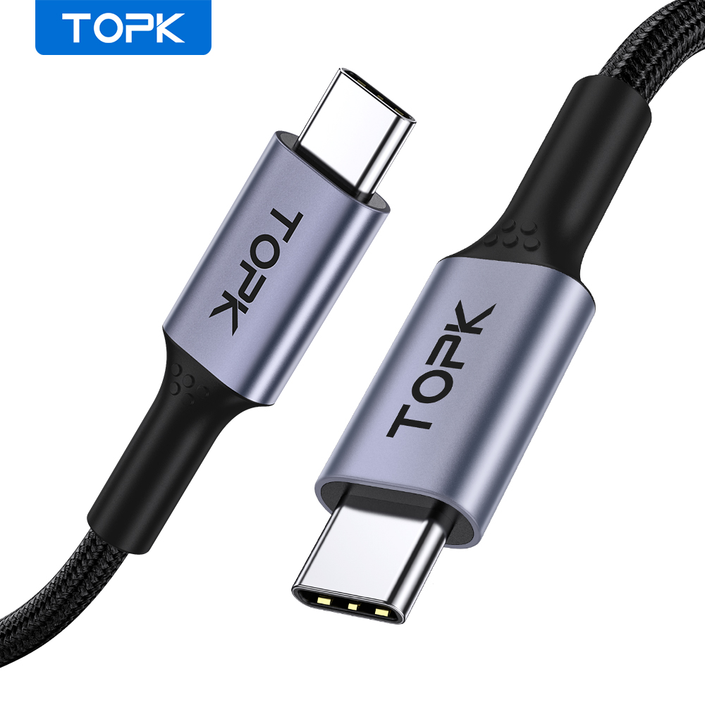 Cáp sạc nhanh C to C công suất 100W HÀNG CHÍNH HÃNG TOPK AP35 QC PD 4.0 dùng cho iPad Pro/ Macbook/ Laptop/ Smartphone