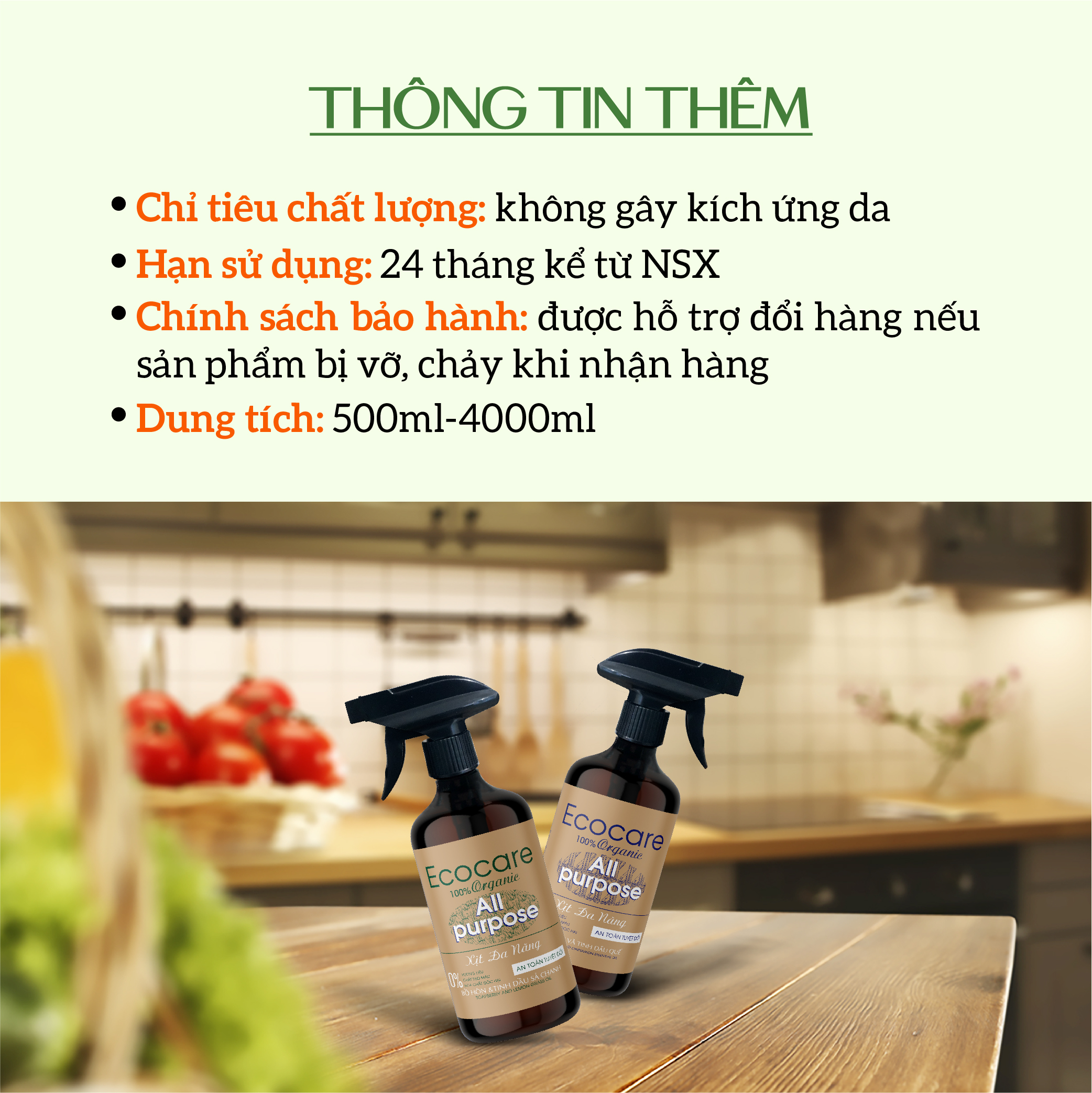 (TẶNG KÈM VỎ XỊT) Bình Xịt Vệ Sinh Đa Năng ECOCARE 4L Khử Mùi, Diệt Nấm Mốc, Diệt Khuẩn Hiệu Quả Nhà Bếp, Nhà Vệ Sinh Và Nhà Tắm