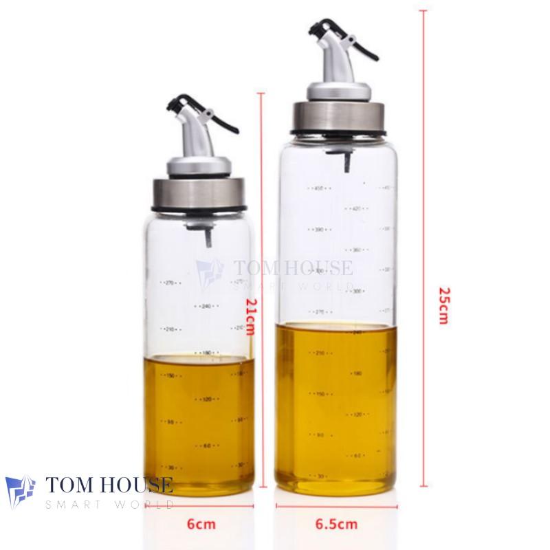 Chai Dầu, Lọ, Bình Đựng Dầu Ăn Gia Vị Thủy Tinh Cao Cấp, Miệng Vòi Nhỏ Giọt 300ML 500ML