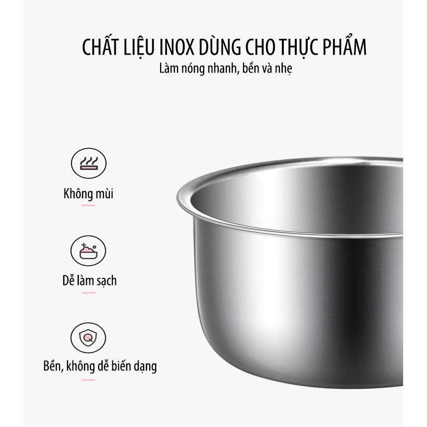 Hộp Cơm Văn Phòng, Hộp Cơm Cắm Điện Hâm Nóng Và Nấu Chín Thức Ăn Tiện Lợi 2 Tầng Kèm 4 Bát Inox Không Gỉ