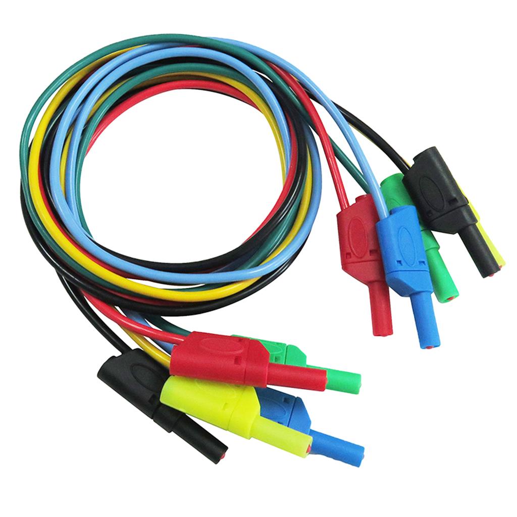5pcs 4mm Banana to Banana Plug Silicone 1M Test Cable for Multimeter