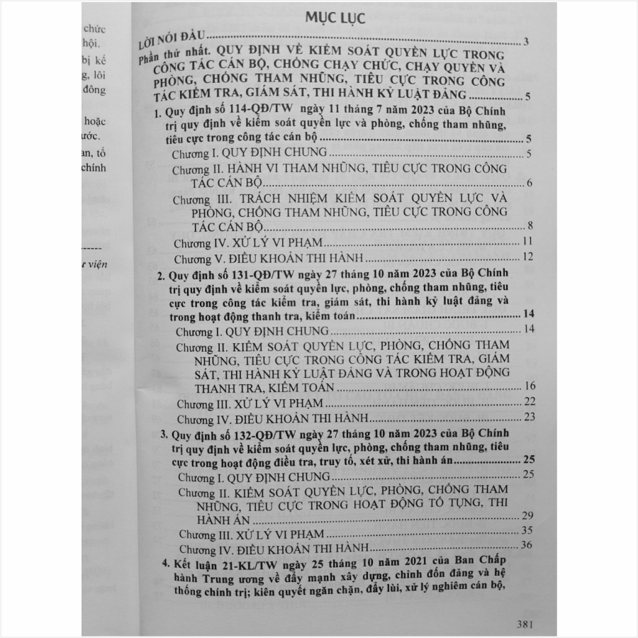 Những Quy Định Mới Về Kiểm Soát Quyền Lực Và Phòng Chống Tham Nhũng, Tiêu Cực trong Công Tác Kiểm Tra, Giám Sát Thi Hành Kỷ Luật Đảng (V2351T)