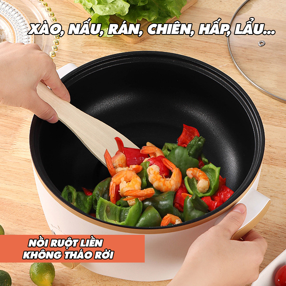 Nồi Điện Mini Nấu Lẩu Đa Năng Có Lớp Chống Dính AGISAN N09 Tiện Lợi Cho Việc Xào, Nấu, Rán, Chiên...